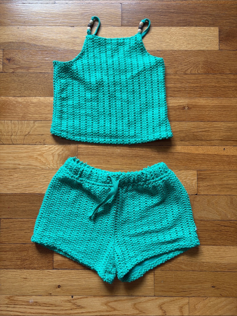 Old Navy Crochet knit beaded Top and short, 3t toddler gitl